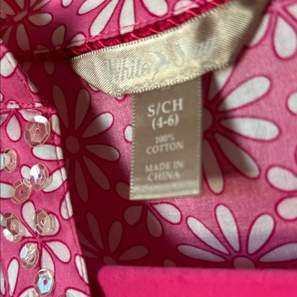 White Stag Pink and White Floral Embellished Tunic Small
